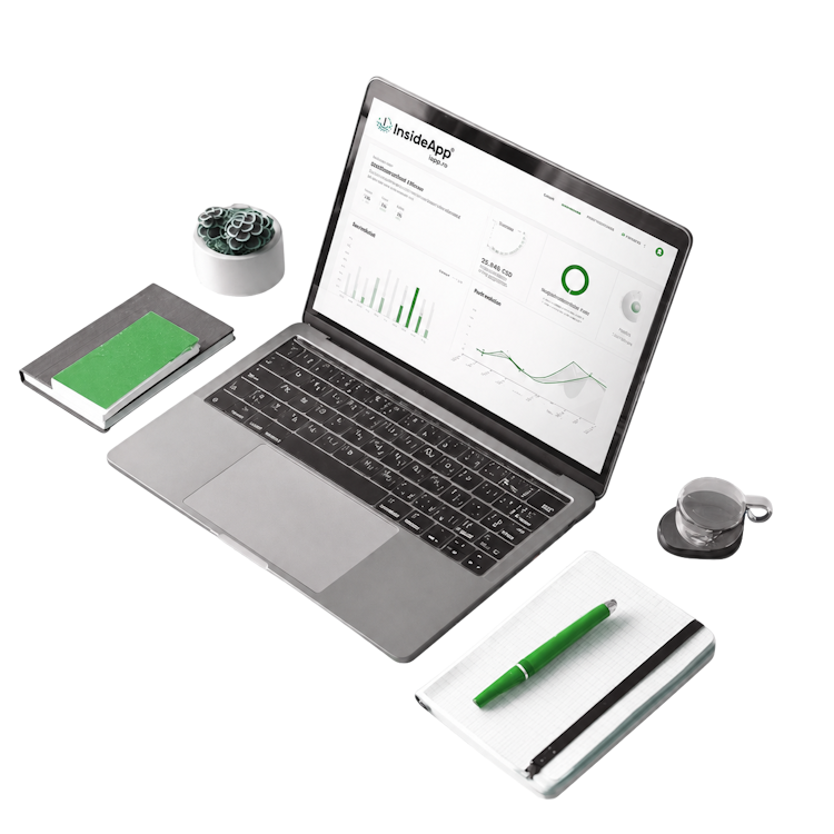 Dashboard contabilitate pe laptop